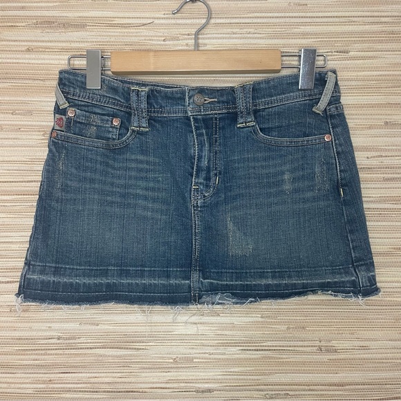Wax Jeans Distressed Denim Mini Skirt - Picture 4 of 13